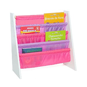 Rack para Livros Infantis Rosa (Biblioteca Kids) - Momis Petit