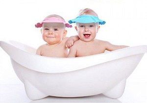 Chapéu Protetor de Olhos e Ouvidos do Bebê no Banho - (2 Unidades)