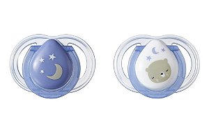 Chupeta Ortodôntica 0 a 2 meses Newborn Night Azul 2 Und - Tommee Tippee