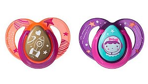 Chupeta Ortodôntica 6 a 18 meses Night Time Astronauta Girl 2 Und - Tommee Tippee