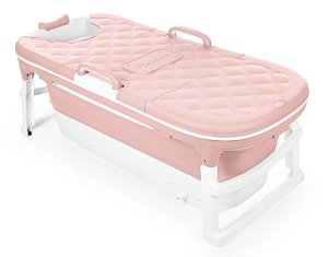Banheira Dobrável Ofurô Luxo Extra Grande Rosa ( 10 meses à 90Kg ) - Baby Pil