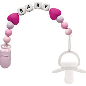 Prendedor de Chupeta com Silicone Baby Rosa - Buba