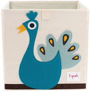 Organizador Infantil Quadrado Pavão - 3 Sprouts