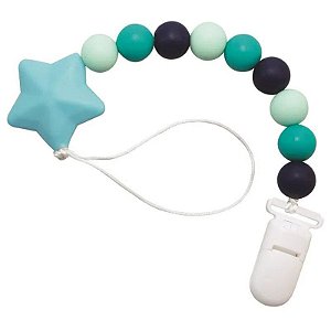 Prendedor de Chupeta com Silicone Estrelinha Azul - Girotondo Baby