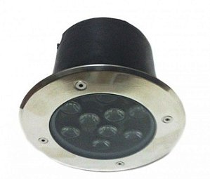 Spot Blindado de Embutir no Chão BIVOLT - Redondo 9 POWER LED's 11W - EXTERNO