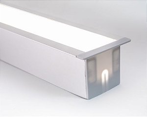 Perfil Alumínio de Embutir Full Difusor Leitoso para LED