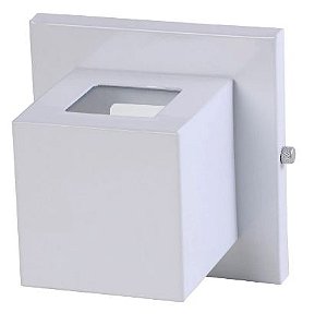 Arandela Box 2 Focos Luminária Externa Interna Muro Parede Alumínio Branco