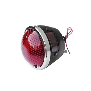 Lanterna Traseira Jeep CJ2 CJ3A CJ3B CJ5 Willys / Ford com Aro Cromado e Vigia