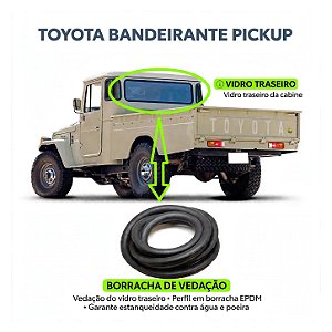 Borracha Vidro Traseiro Toyota Bandeirante Picape 58/92