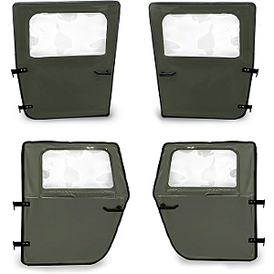Jogo Portas Lona Humvee M998 Verde NATO 383 Militar Kit 4 Peças