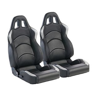 BANCO RALLYE DESIGN STRADALE LEATHER EM COURO (PAR)