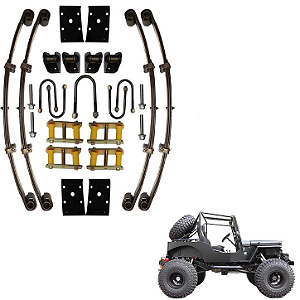 Kit Suspensão Mola Bandeirante Para Jeep Willys Ford Canela Fina