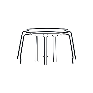 Armacao da Capota Ferro Jeep Willys CJ3B Cara Alta (Cara de Cavalo) Completa