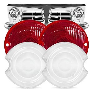 Kit Lentes Lanterna Traseira E Dianteira Pequena Jeep F75 Rural Ford / Willys