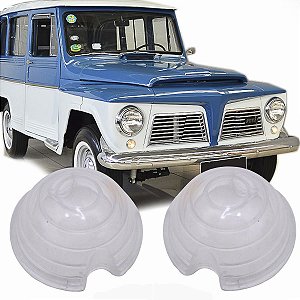LENTE DA LANTERNA DIANTEIRA ACRÍLICA PARA JEEP WILLYS / F75 / RURAL - PAR