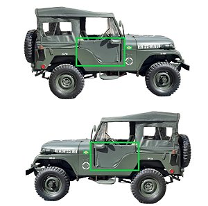 JOGO DE PORTAS JEEP FORD WILLYS CJ5 1955 A 83 VERDE MILITAR