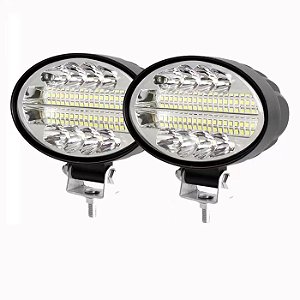 PAR FAROL DE LED OVAL BRANCO FRIO COM PISCA AMARELO 144W