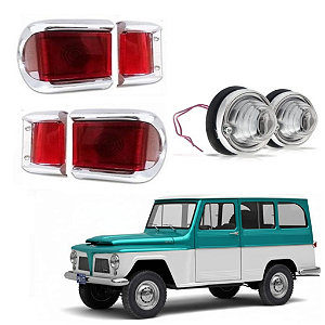 KIT LANTERNA TRASEIRA E DIANTEIRA PEQUENA RURAL WILLYS