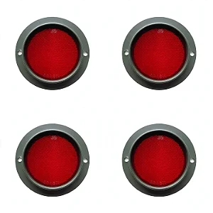 Kit 4 Refletor Metal Vermelho Olho Gato Jeep Militar M35