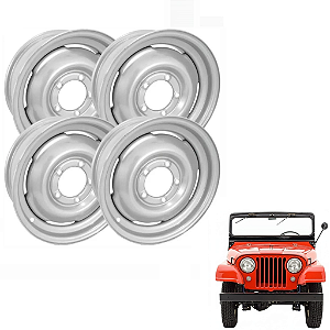 JOGO DE RODA ORIGINAL PARA JEEP WILLYS / FORD ARO 16X6 / 5 FUROS 4 UN