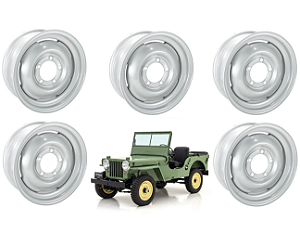 JOGO DE RODA ORIGINAL JEEP WILLYS CJ2A 16X4,5 - 5 UN