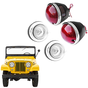 Kit Lanterna Traseira e Dianteira Jeep CJ5 Willys / Ford