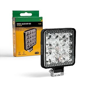 Farol Milha Led Quadrado Alumínio Fit 6000k 16 Led Smd 12/24v Tarponn