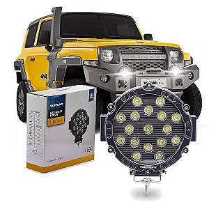 Farol Milha Led Redondo Premium Alumínio 6000k 17 Led 51w Tarponn