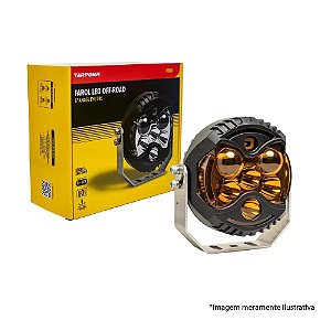 FAROL DE LED OFF-ROAD 5" COM DRL ALUMÍNIO 60W 12.000LM PRO 9~36V ÂMBAR