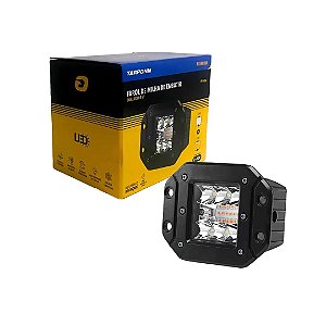 FAROL DE LED EMBUTIR QD DUAL COLOR BRANCA/ÂMBAR PREMIUM 9~60V ALUMÍNIO