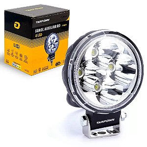 Farol Milha Led Redondo Alumínio 6000k 4 Led Cree 12w 9-60v Tarponn