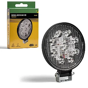 Farol Milha Led Redondo Fit Alumínio 6000k 9 Led Smd 12/24v Tarponn