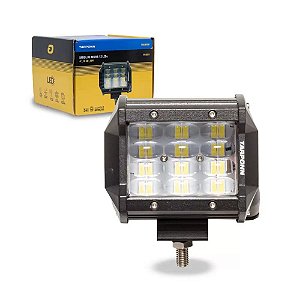 Farol Milha Led Quadrado Premium Alumínio 6000k 12 Led 36w Tarponn