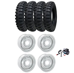 Jogo de Roda Original 16x4,5 e Pneu Militar Anteo 650x16 Ctt AT06 10 L