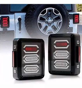 Kit Lanterna Traseira Full Led Jeep Wrangler Jk Jku 2007 A 2017