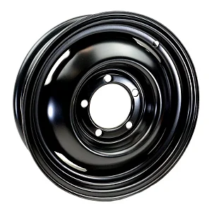 RODA ORIGINAL PRETA PARA JEEP CJ5 WILLYS / FORD ARO 16X6 / 5 FUROS