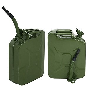 Kit 2 Galão Metal 0.8mm Militar 20L Para Combustível Com Bico Extensor