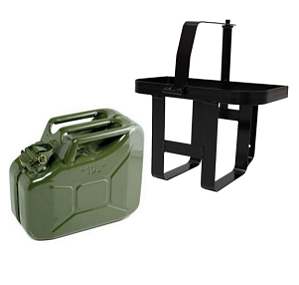 SUPORTE COM GALÃO DE COMBUSTÍVEL MILITAR METAL 10L 0.6MM JERRY CAN