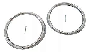 Moldura Aro Farol Fusca Kombi 76/85 Ferro Cromado 1 Furo Par