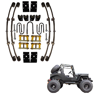 Kit Feixe Molas De Adaptação Para Suspensão Jeep Rural F 75 Ford / Willys Canela Grossa