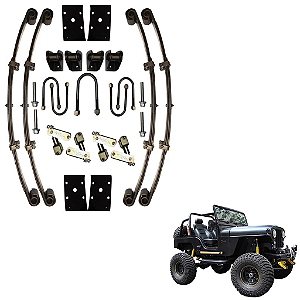 Kit Feixe Molas De Adaptação Para Suspensão Jeep Ford / Willys Canela Fina Jumelo Articulável