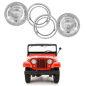 FAROL COM ARO INTERNO E EXTERNO JEEP CJ5 FORD / WILLYS