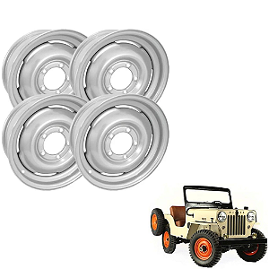 Jogo Rodas Ferro Jeep Willys CJ3B Aro 16x6 - 5 Furos (4un)