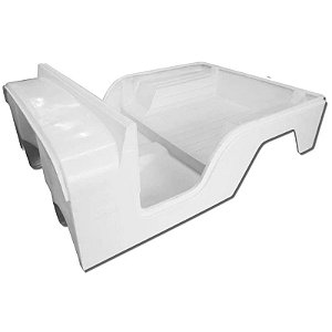 Caixote Carroceria Em Fibra Jeep Willys / Ford CJ5 na Cor Branca