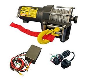 Guincho Elétrico 12v 3000 Libras 1360 Kg c/ Cabo de Aço