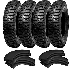 Kit 4 Pneu 650-16 Borrachudo Ap22 Anteo + 4 Camaras Toyota Bandeirante
