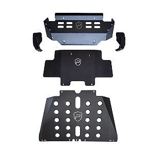 Kit Peito de Aço + Protetor Carter + 2 Protetores de Coifa Para Hilux 2016 - 2024