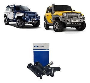 Carcaça Da Válvula Termostática Completa Troller T4 Tx4 3.2 BB3Q/8A586/AB