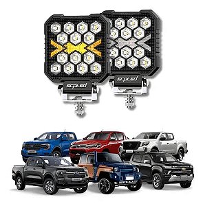 PAR FAROL DE MILHA QUADRADO COM DRL 50W SCP-1250S