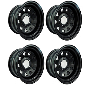 Jogo de Roda Daytona Black 15x8 - 6 Furos de 139.7 Offset 35 Preto Fosco Eletrostático
